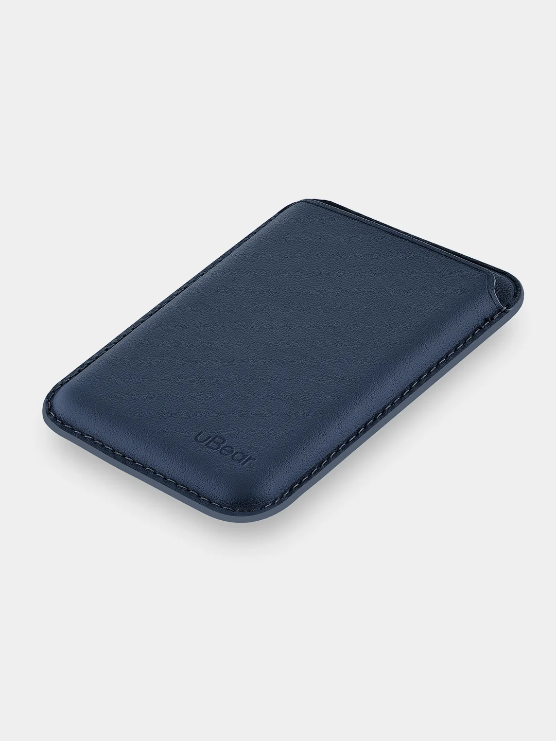 Темно-синий картхолдер MagSafe для iPhone, uBear Shell, чехол магнитный, для карт, кожаный