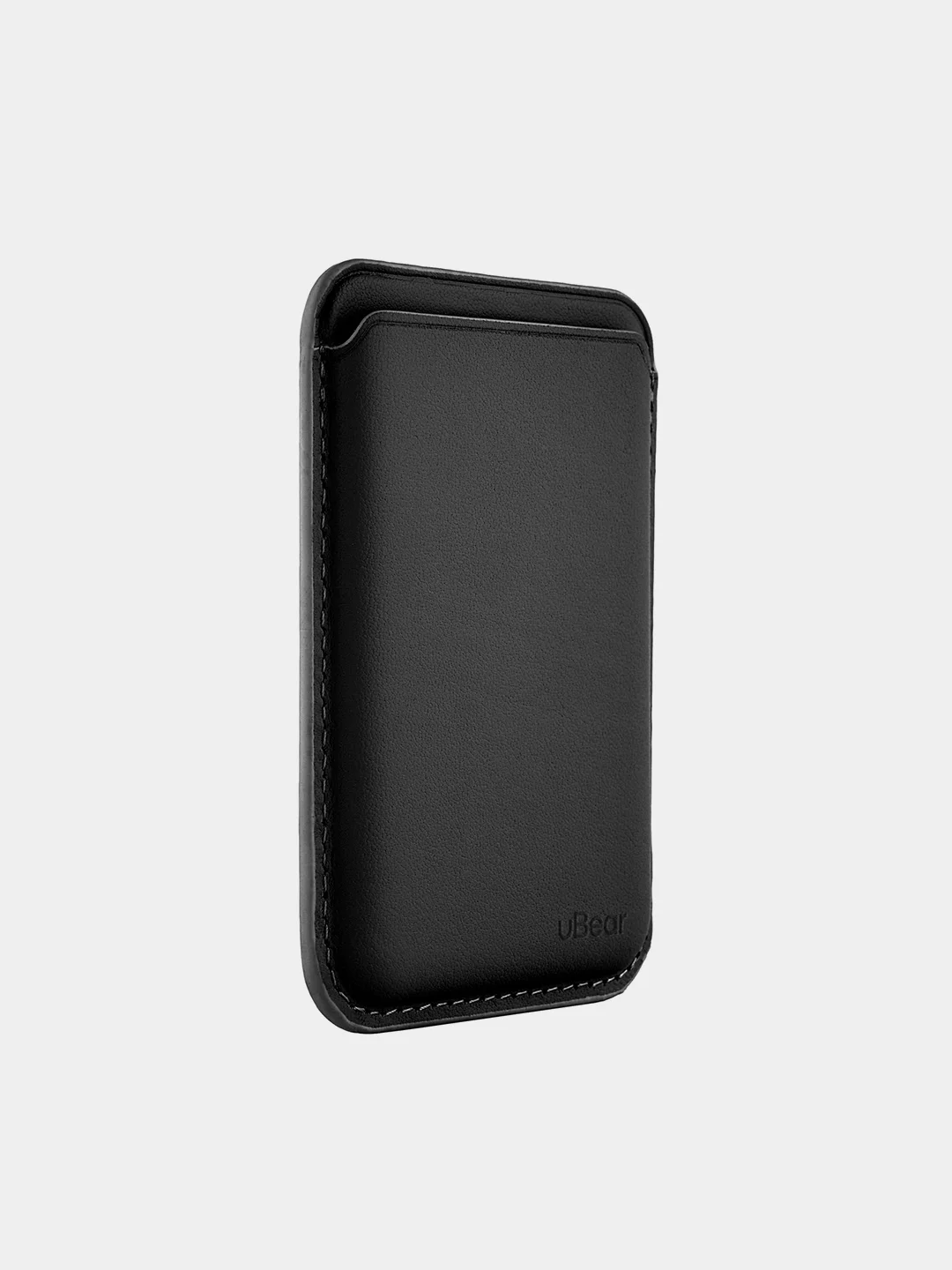 Черный картхолдер MagSafe для iPhone, uBear Shell, чехол магнитный, для карт, кожаный