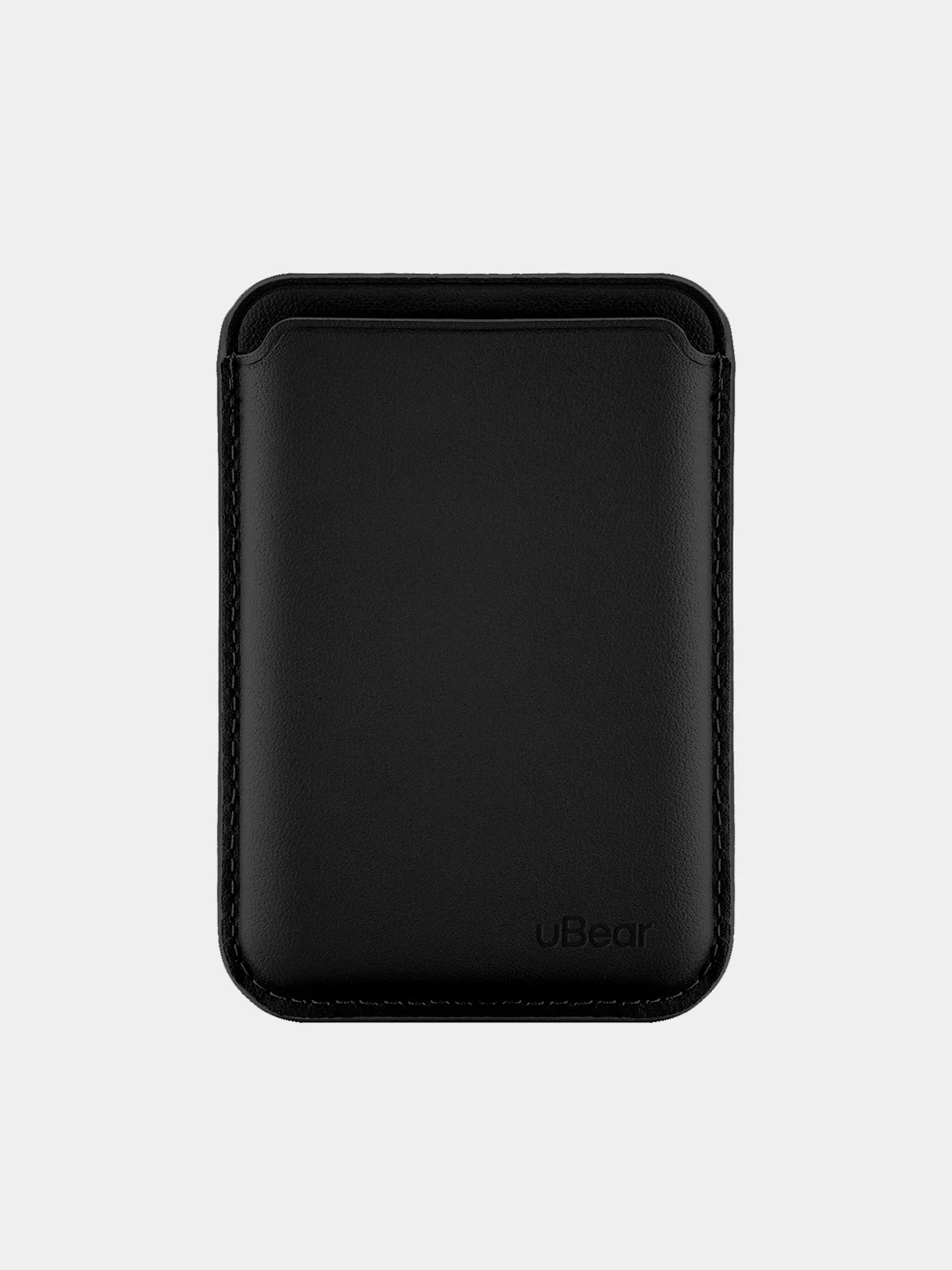 Черный картхолдер MagSafe для iPhone, uBear Shell, чехол магнитный, для карт, кожаный
