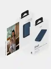 Темно-синий картхолдер MagSafe для iPhone, uBear Shell, чехол магнитный для карт