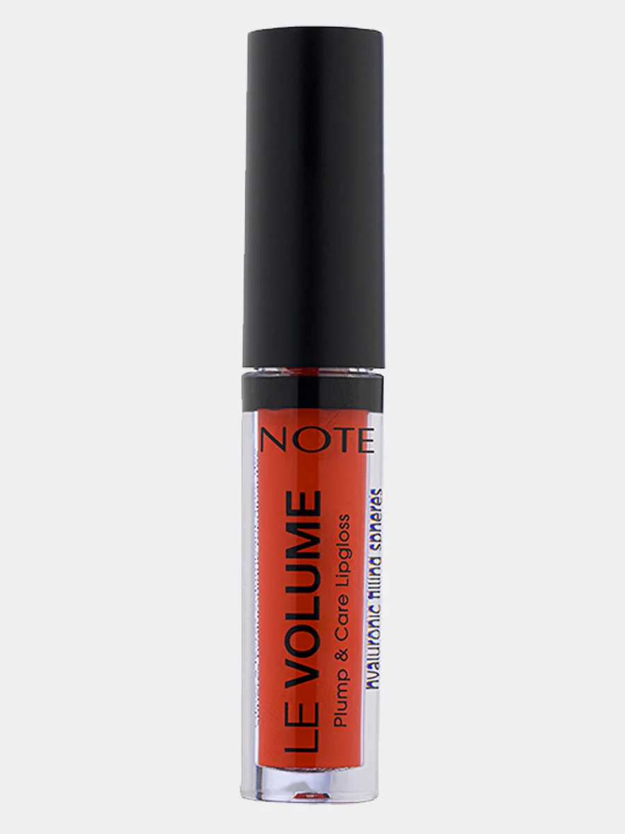 Красный блеск для увеличения объема губ NOTE Cosmetique le volume plum&care