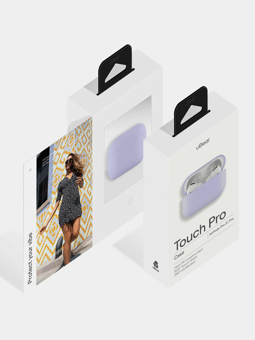 Лавандовый чехол для Airpods Pro / Pro 2, soft touch силикон, 1.5 мм