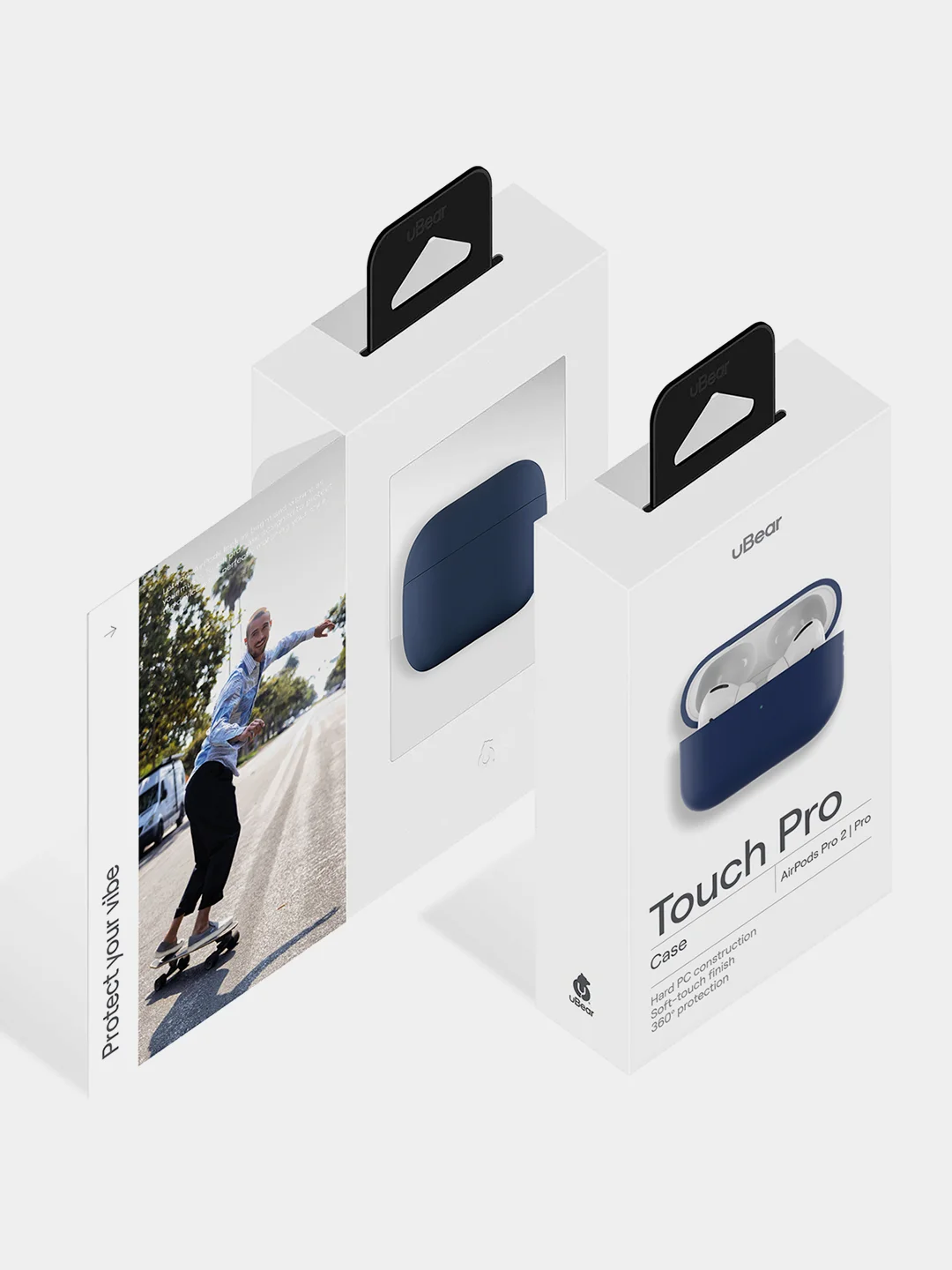 Темно-синий чехол для Airpods Pro / Pro 2, soft touch силикон, 1.5 мм