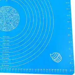 Голубой силиконовый коврик для выпечки и раскатки теста большой, доска для теста 65х45см, голубой