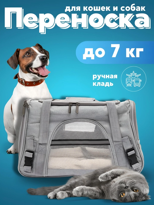 Сумка переноска, с лежанкой, для кошек и маленьких собак