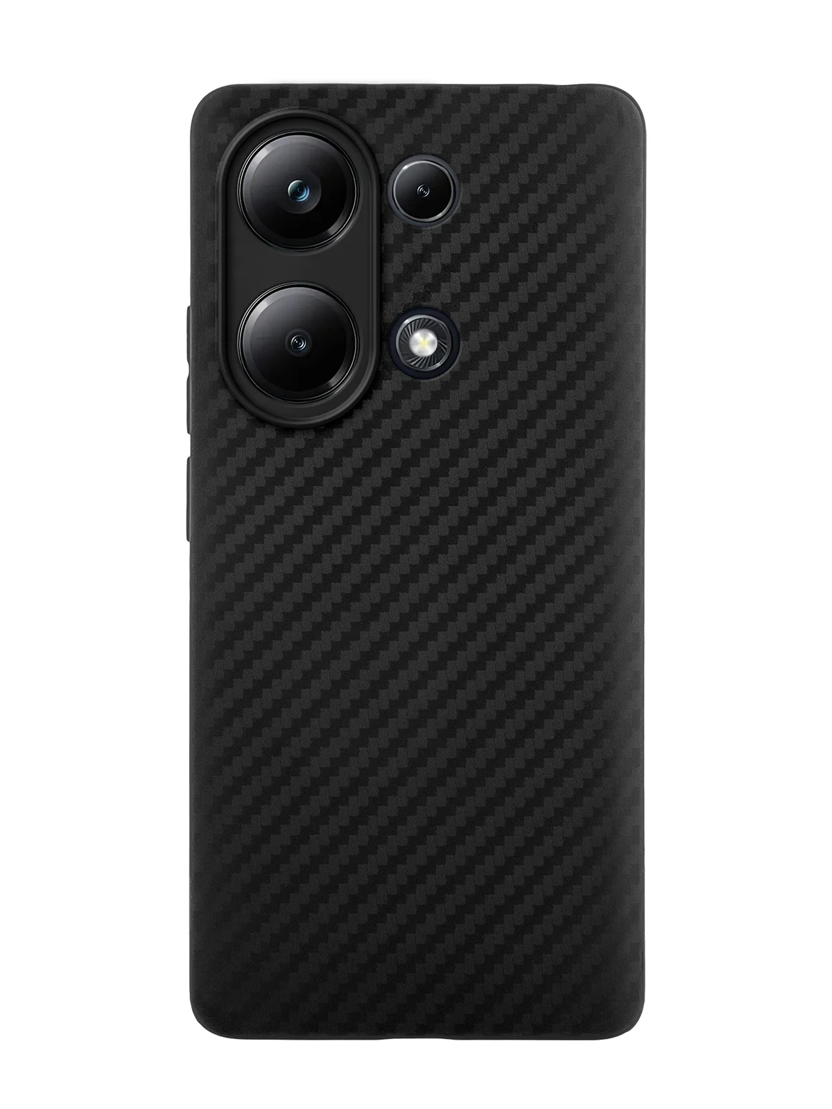Черный чехол для Xiaomi Redmi Note 13 Pro 4G/ Poco M6 Pro 4G силиконовый BROSCORP текстура карбон