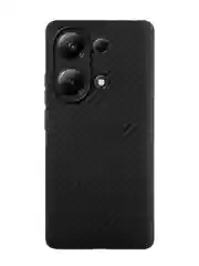 Черный чехол для Xiaomi Redmi Note 13 Pro 4G/ Poco M6 Pro 4G силиконовый BROSCORP текстура карбон