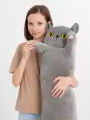 Тёмно-серый мягкая игрушка "Кот батон", 50 / 70 / 90 / 110 см, кот британец, котик, кот сосиска, 90 см