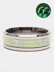 Серебряный кольцо светящееся с пульсом и сердцем