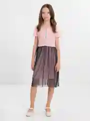 Коралловый платье детское с коротким рукавом