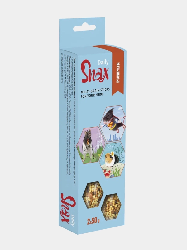 Зерновые палочки для грызунов Snax Daily с тыквой, 2 шт., 100 г