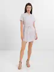 Белый платье женское короткое в горошек, летнее