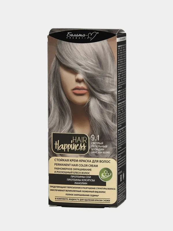 Крем-краска для волос Белита HAIR Happiness, тон №9.1 Пепельный блондин
