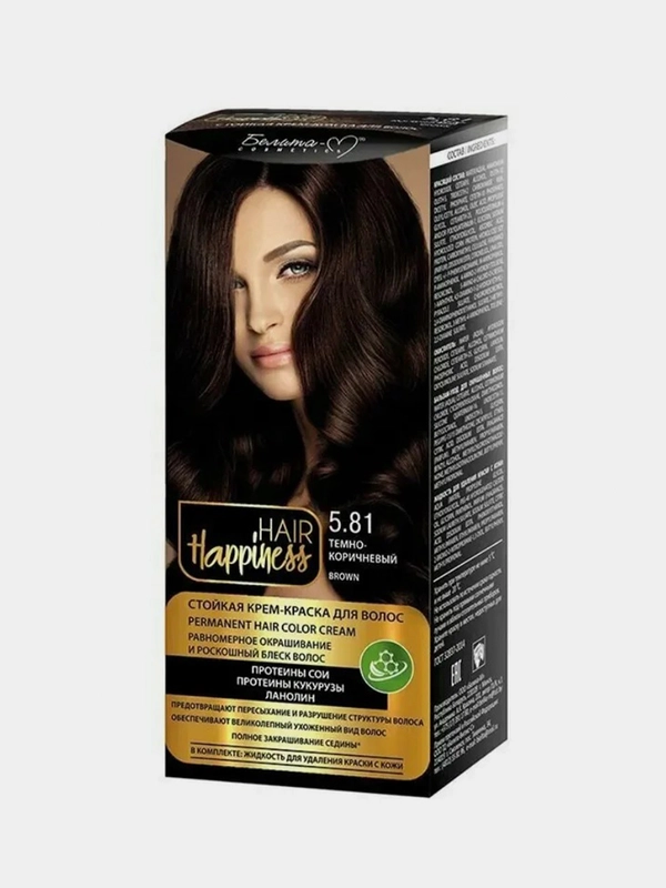 Крем-краска для волос Белита HAIR Happiness, стойкая, тон №5.81 Темно-коричневый