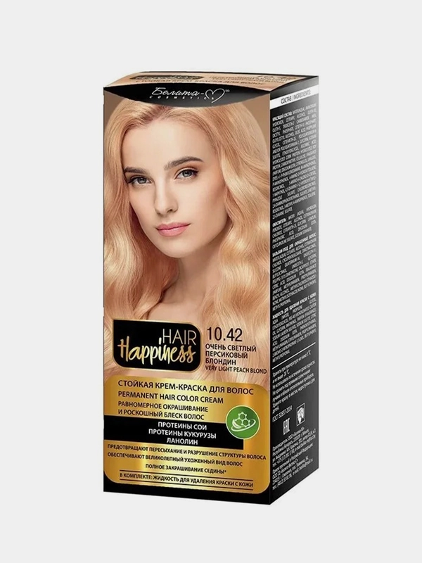 Крем-краска для волос Белита HAIR Happiness, тон №10.42 Очень светлый персиковый блонд