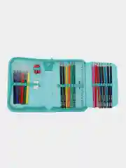 Пенал BRAUBERG с наполнением, 1 отд, 1 отк планка, 24 предмета, 21х14 см, Happy friendship