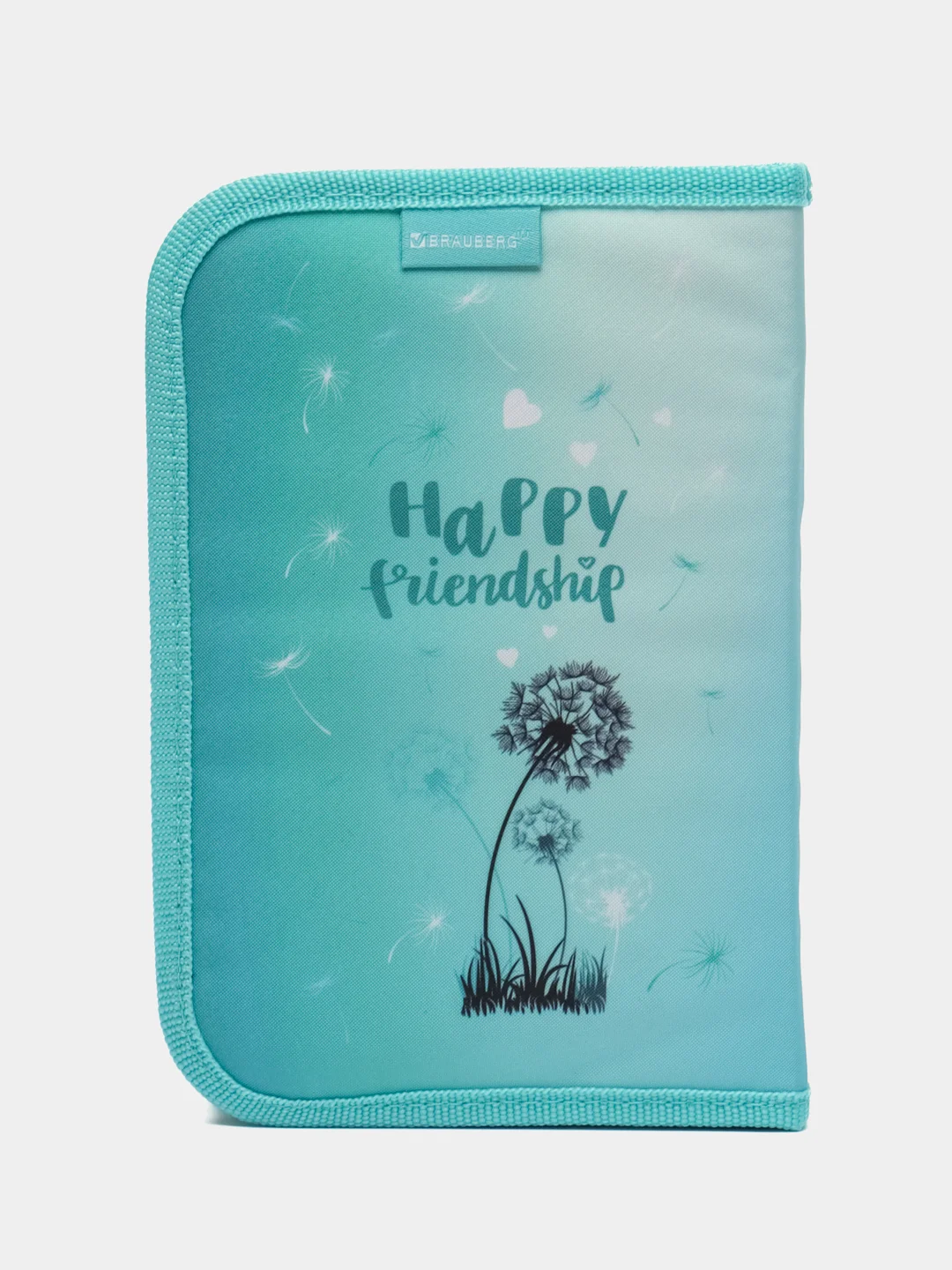 Пенал BRAUBERG с наполнением, 1 отд, 1 отк планка, 24 предмета, 21х14 см, Happy friendship