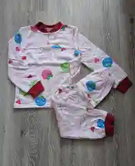 Красный пижама для девочки кофта штаны из хлопка, с начесом