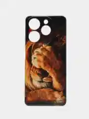 Светло-бежевый чехол на Tecno Spark 10 Pro (Текно Спарк 10 Про), прозрачный, с рисунком, защита камеры