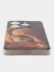 Светло-бежевый чехол на Tecno Spark 10 Pro (Текно Спарк 10 Про), прозрачный, с рисунком, защита камеры