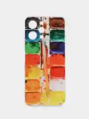 Бордовый силиконовый чехол на Xiaomi Redmi 12 (Редми 12), прозрачный, с рисунком, защита камеры