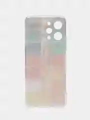 Бордовый силиконовый чехол на Xiaomi Redmi 12 (Редми 12), прозрачный, с рисунком, защита камеры