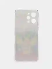 Синий силиконовый чехол на Xiaomi Redmi 12 (Редми 12), прозрачный, с рисунком, защита камеры