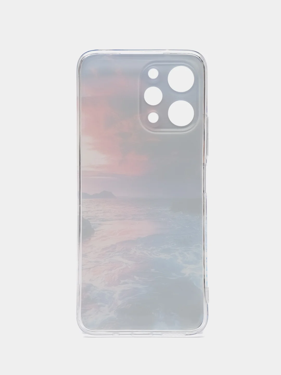 Фиолетовый силиконовый чехол на Xiaomi Redmi 12 (Редми 12), прозрачный, с рисунком, защита камеры