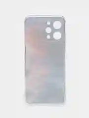 Фиолетовый силиконовый чехол на Xiaomi Redmi 12 (Редми 12), прозрачный, с рисунком, защита камеры
