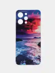 Фиолетовый силиконовый чехол на Xiaomi Redmi 12 (Редми 12), прозрачный, с рисунком, защита камеры