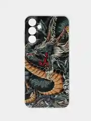 Коричневый силиконовый чехол на Samsung Galaxy A15 / Самсунг А15 прозрачный, с принтом, защита камеры