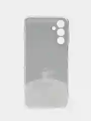 Серебряный силиконовый чехол на Samsung Galaxy A15 / Самсунг А15 прозрачный, с принтом, защита камеры