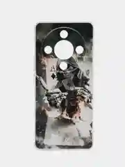 Песочный хаки силиконовый чехол на Honor X9B (Хонор X9B), прозрачный, с рисунком, защита камеры