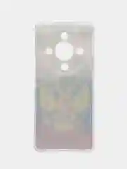 Синий силиконовый чехол на Honor X9B (Хонор X9B), прозрачный, с рисунком, защита камеры