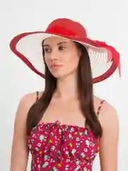 Красный шляпа на пляж