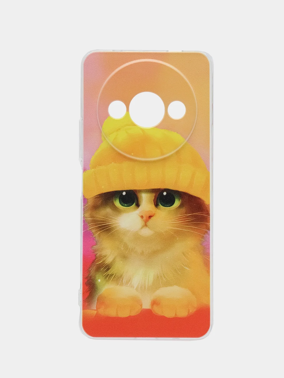 Желтый чехол на Redmi A3/Poco C61 / Редми А3/Поко С61 прозрачный, с рисунком, защита камеры