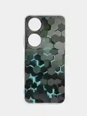 Бирюзовый чехол на Honor X7B/90 Smart / Хонор X7B/90 Смарт прозрачный, с рисунком, защита камеры