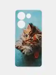Светло-коричневый чехол на Tecno Camon 20/20 Pro 4G (Текно Камон 20/20 Про 4G), с рисунком, защита камеры