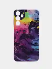 Пурпурный силиконовый чехол на Samsung Galaxy A15 / Самсунг А15 прозрачный, с принтом, защита камеры