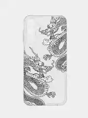 Пудровый силиконовый чехол на Samsung Galaxy A15 / Самсунг А15 прозрачный, с принтом, защита камеры