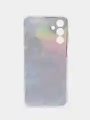 Пурпурный силиконовый чехол на Samsung Galaxy A15 / Самсунг А15 прозрачный, с принтом, защита камеры