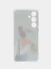 Тёмно-серый силиконовый чехол на Samsung Galaxy A15 / Самсунг А15 прозрачный, с принтом, защита камеры