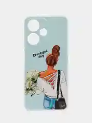 Тёмно-серый чехол на Infinix Hot 30i (Инфиникс Хот 30и) с рисунком, прозрачный