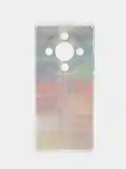 Бордовый силиконовый чехол на Honor X9B (Хонор X9B), прозрачный, с рисунком, защита камеры