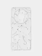 Прозрачный силиконовый чехол на Honor X9B (Хонор X9B), прозрачный, с рисунком, защита камеры