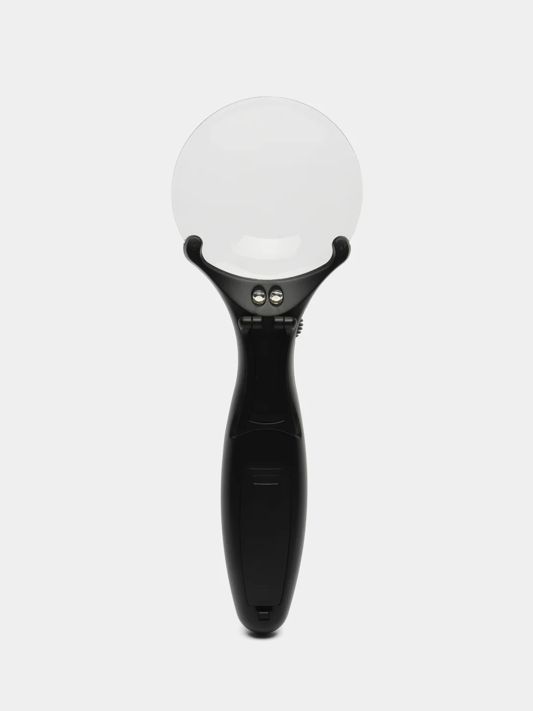 Лупа ручная круглая 3/6х-90мм для чтения с подсветкой (2 LED, черно-белая)