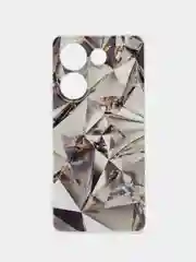 Серый металлик чехол на Tecno Camon 20/20 Pro 4G (Текно Камон 20/20 Про 4G), с рисунком, защита камеры