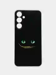 Черный чехол на Samsung Galaxy A55 5G / Самсунг Галакси А55 5G прозрачный, с рисунком