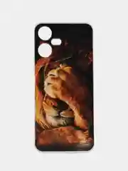 Светло-бежевый чехол на Tecno Pova Neo 3 (Текно Пова Нео 3), прозрачный, с рисунком, защита камеры