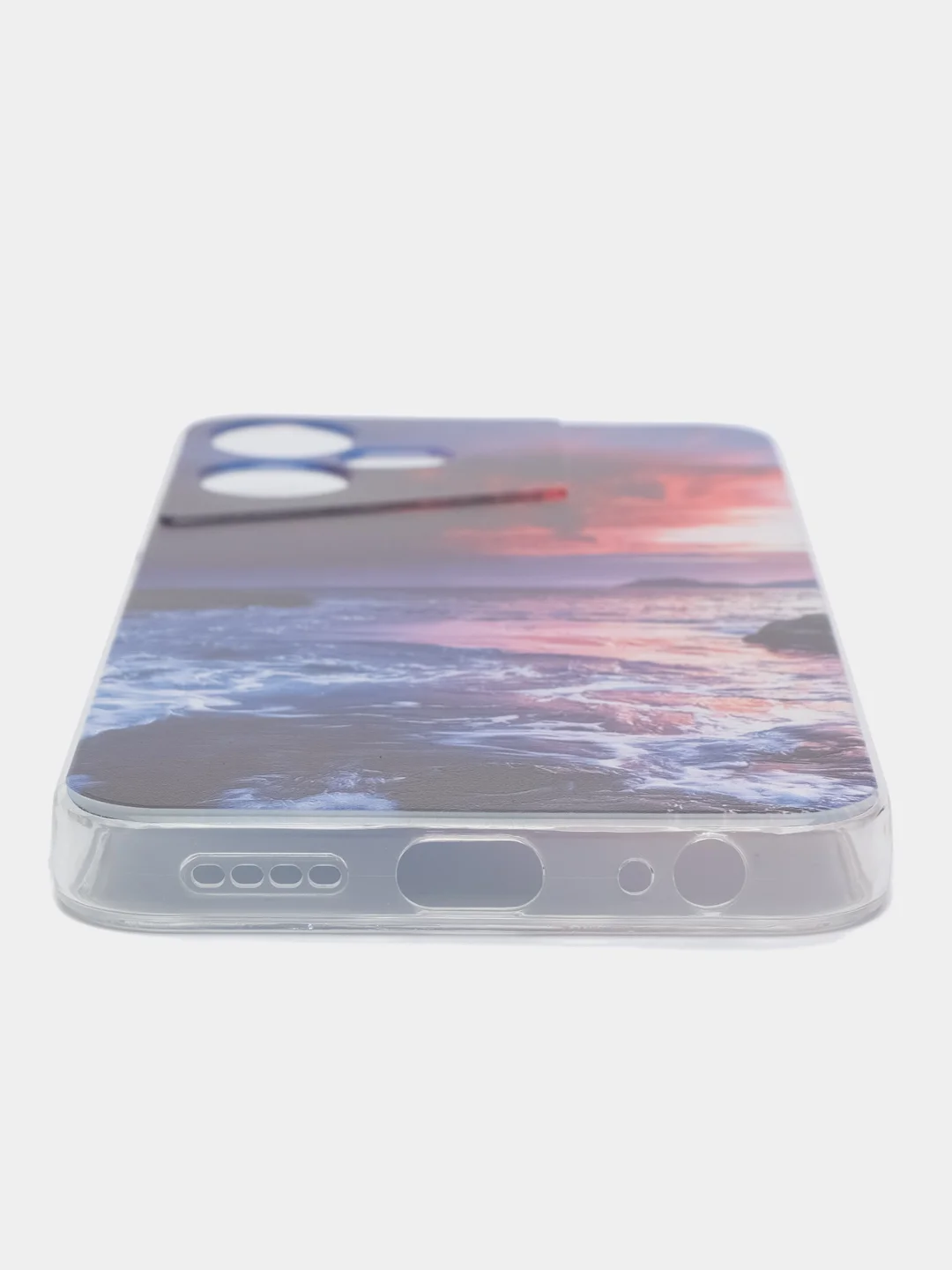 Фиолетовый чехол на Tecno Pova Neo 3 (Текно Пова Нео 3), прозрачный, с рисунком, защита камеры